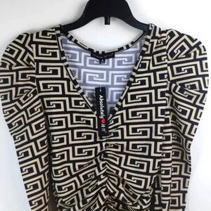 Tan Black Long Sleeve Fitted Women's Mini Dress Ladies Fashion Attire